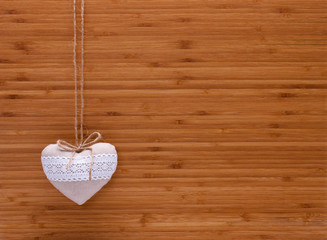 Shabby Chic Heart On Wooden Background