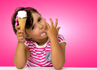 little girl eating ice cream © Farnaces