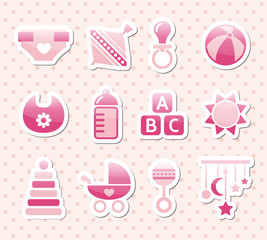 pink baby icons