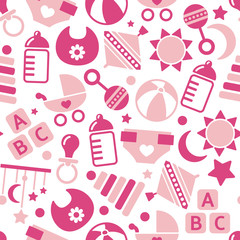 kids pink seamless pattern