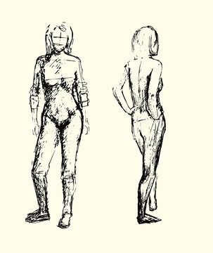 Hand Made Sketch representing people