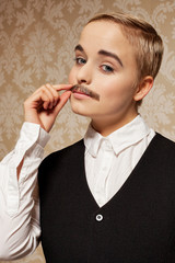 Woman with moustache