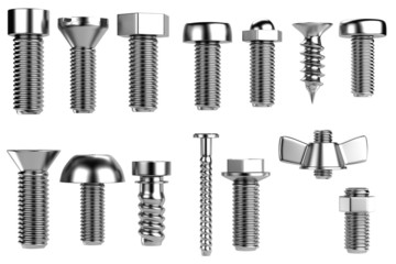 realistic 3d render of screws