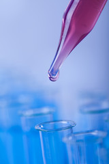 Laboratory tools, Pipette fluid, test tubes 