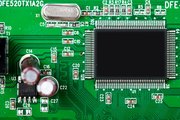 Computer motherboard closeup