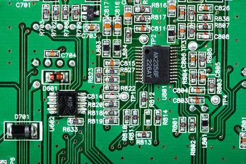Computer motherboard closeup
