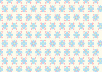 Flower and Spiral Pattern on Pastel Color