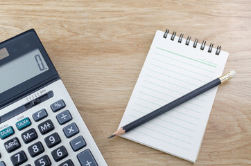 Notebook Pencil And Calculator