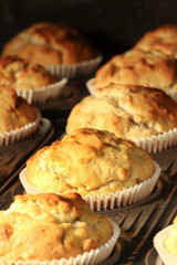 Muffins being baked in the oven