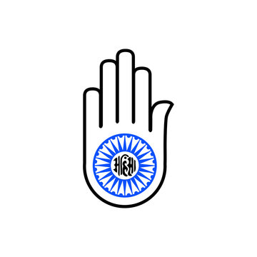 Symbol of Jainism-Non-violence- Ahimsa hand
