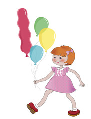 Девочка с воздушыми шарами