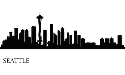 Seattle city skyline silhouette background - 61904655