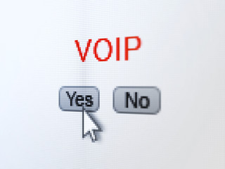 Web design concept: VOIP on digital computer screen