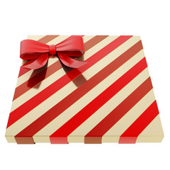 Obraz premium Wrapped gift box with a bow and ribbon