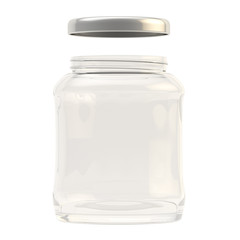 Metal cap over a glass jar isolated
