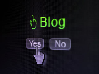 Web design concept: Mouse Cursor icon and Blog on digital