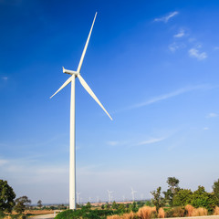 Fototapeta na wymiar wind turbine clean energy concept