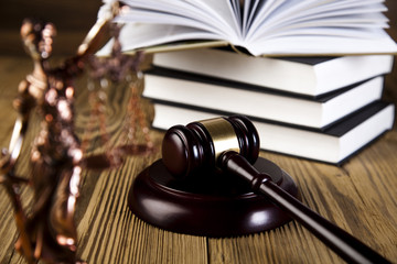 Law and justice concept, wooden gavel