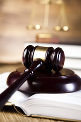 Mallet, legal code and scales of justice
