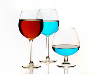 Special Red and Blue cocktail glasses