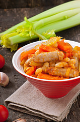 Moroccan stew with sausages