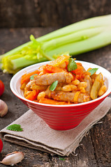 Moroccan stew with sausages