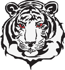 Head of tiger in vector format
