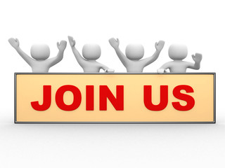 3d people - man, person with text JOIN US.