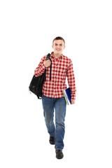 Happy male student smiling
