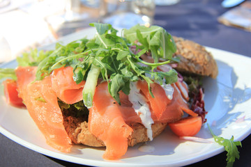Smoked salmon sandwich
