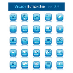 VECTOR BUTTON SET 3 (blue square website internet web icons)
