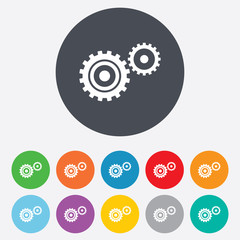 Cog settings sign icon. Cogwheel gear symbol.