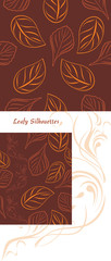 Leafy silhouettes on a brown background