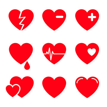 Hearts Vector Icon Set