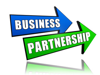 business partnership in arrows