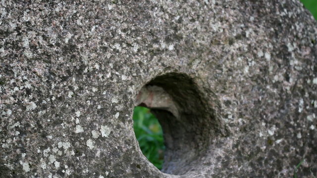 Closer image of the big millstone grindstone hole