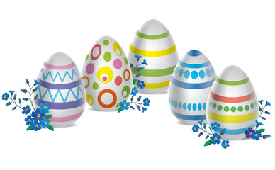 Easter eggs and flowers