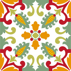 Seamless green ornament tiles