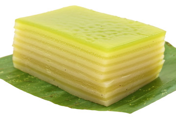 Thai layer cake isolated on white background
