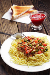Spaghetti with minced meat
