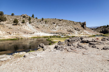 Fototapeta na wymiar hot springs at hot creek geological site