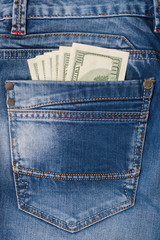 Money in the pocket of jeans