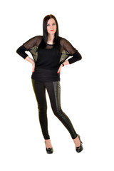 Fototapeta premium beautiful woman model posing in black dress