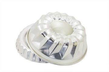 Pudding pans isolated on white