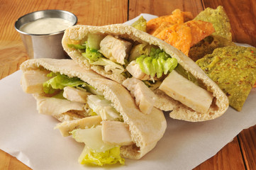 Chicken Sandwich on Pita Bread
