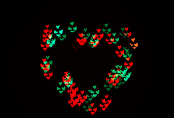 Bright heart bokeh background