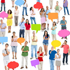 Fototapeta premium PeopleSocial Networking with Speech Bubbles