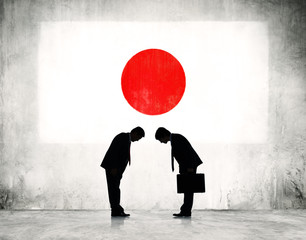Business Greeting in with Japanese Flag