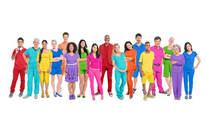 Fototapeta premium Large Group of Diverse Multi-Ethnic Colorful World People