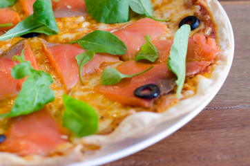 Salmon Slice Pizza with Mozzarella